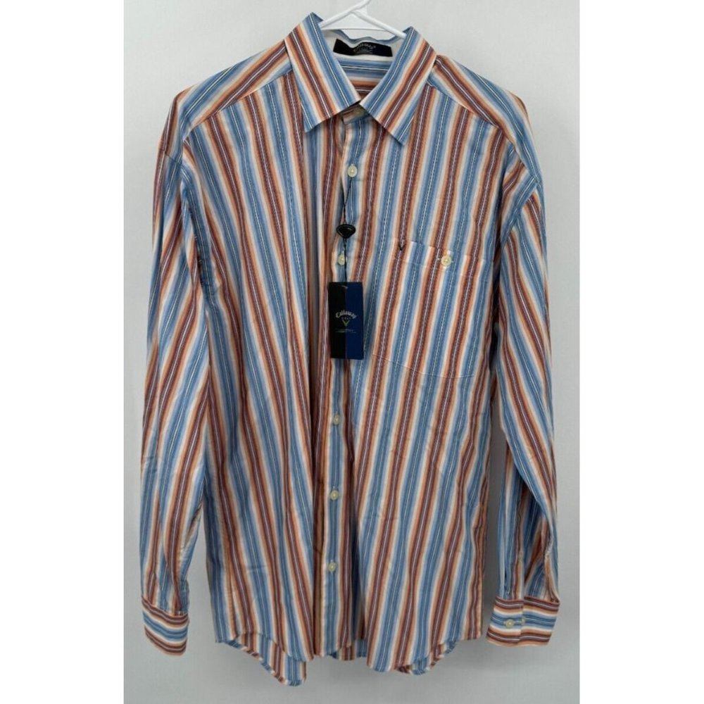 Callaway Shirt Adult Sz M  Button Up‎ Long Sleeve Golf Mens